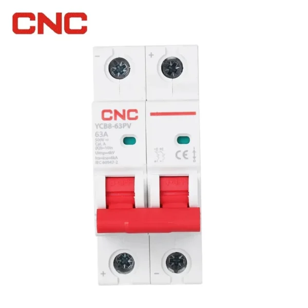 CNC YCB8-63PV 2P 500V DC MCB Solar Mini Circuit Breaker