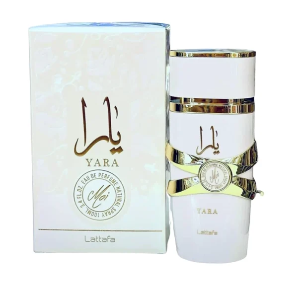 Yara (MOI White) by Lattafa - Unisex Perfume - Eau De Parfum - Amber Wood, Jasmine, Peach, Caramel Scent - Long Lasting Fragrance - Ideal Gift - 100mL