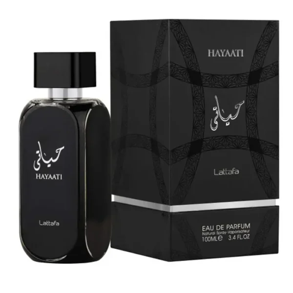 Hayaati Black by Lattafa - For Unisex - Eau De Parfum -  Vaporisateur Natural Spray - Woody Aromatic fragrance -  Long Lasting Fragrance - Ideal Gift - 100mL