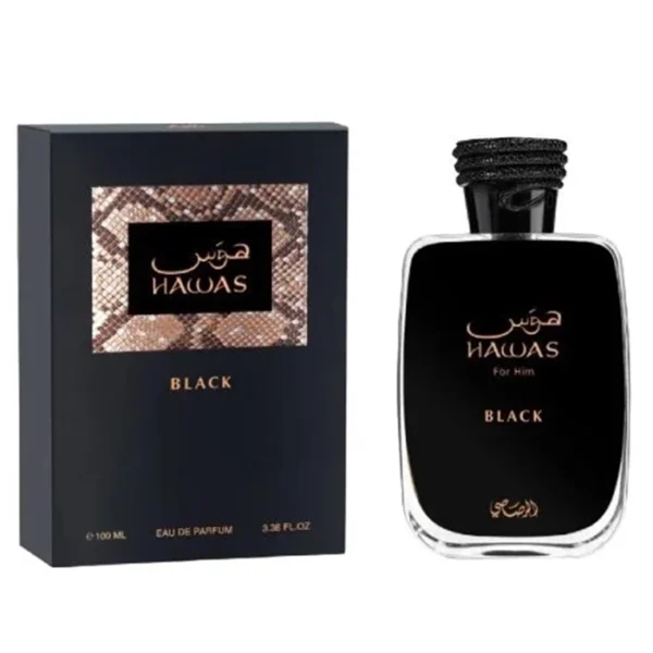 Hawas Black by Rasasi - For Men - Eau De Parfum - Citrus Scent - Long Lasting Fragrance - Ideal Gift - 100mL