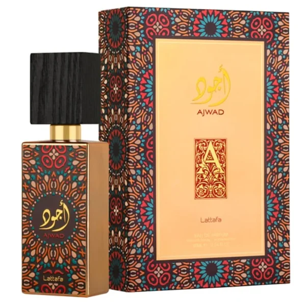 Ajwad by Lattafa - For Unisex - Eau De Parfum - Natural Spray Vaporisateur - Woody Aromatic fragrance - Long Lasting Fragrance - Ideal Gift - 60mL