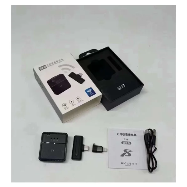 SX8 TYPE-C SINGLE PROFESSIONAL LAVALIER WIRELESS MICROPHONE FOR INTERVIEW, VLOG, LIVE MIC NOISE REDUCTION