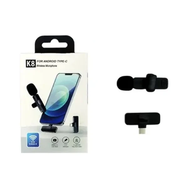 K8 Collar Wireless Microphone Android & Type C Supported